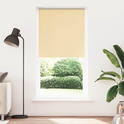 AJJHUUKI Decor-Fensterrollo, Verdunkelungsrollo, 90 x 210 cm, Stoffbreite 85,7 cm, Polyester, Beige von AJJHUUKI