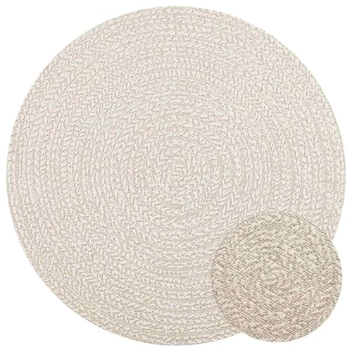 AJJHUUKI Decor-Rugs-Rug ZIZUR Creme 120 cm Jute-Optik Indoor & Outdoor von AJJHUUKI