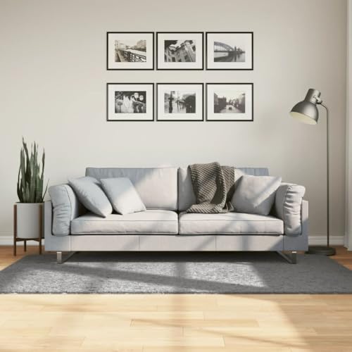 AJJHUUKI Decor-Rugs Shaggy Teppich PAMPLONA Hochflor Modern Grau 100x200 cm von AJJHUUKI