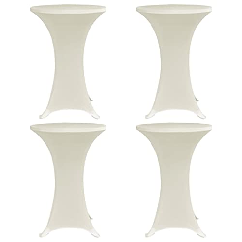 AJJHUUKI Decor-Slipcovers-Stehtischhusse 60 cm creme Stretch 4 Stück von AJJHUUKI