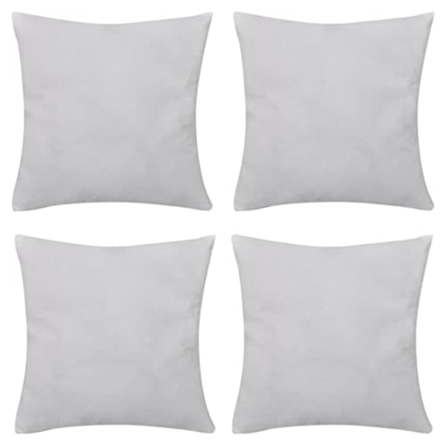 AJJHUUKI Decor-Throw Pillows-4 White Cushion Covers Cotton 50 x 50 cm von AJJHUUKI