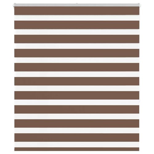 AJJHUUKI Decor-Window Treatments Fensterrollos & Schattierungen, Zebra-Rollo, Braun, 135 x 150 cm, Stoffbreite 130,9 cm, Polyester von AJJHUUKI