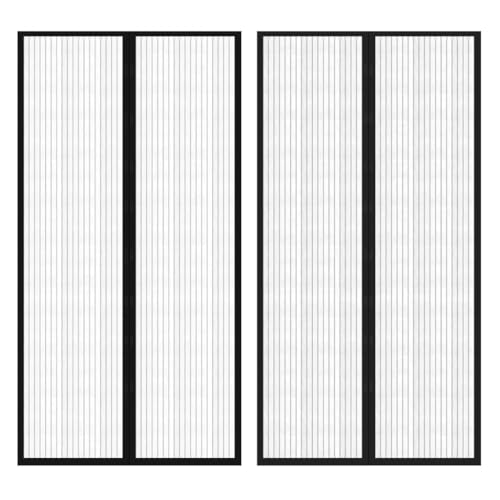 AJJHUUKI Decor-Window Treatments Fensterschutz, Insektenvorhang, 210 x 100 cm, 2 Stück, Magnete, Schwarz von AJJHUUKI