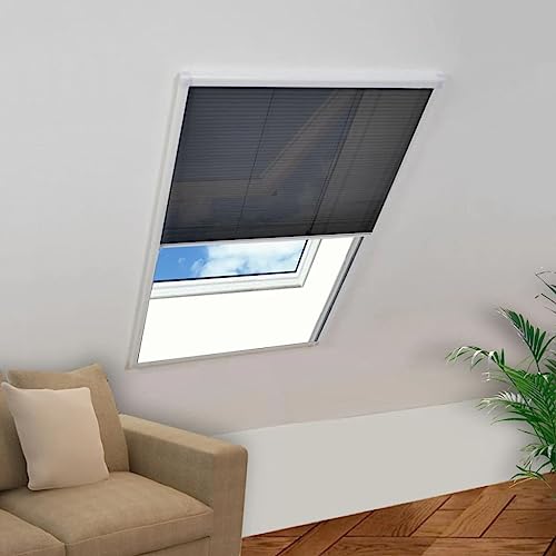 AJJHUUKI Decor-Window Treatments-Fensterschutz-Fensterschutz-Plissee-Insektenschutz für Fenster Aluminium 80x100cm von AJJHUUKI