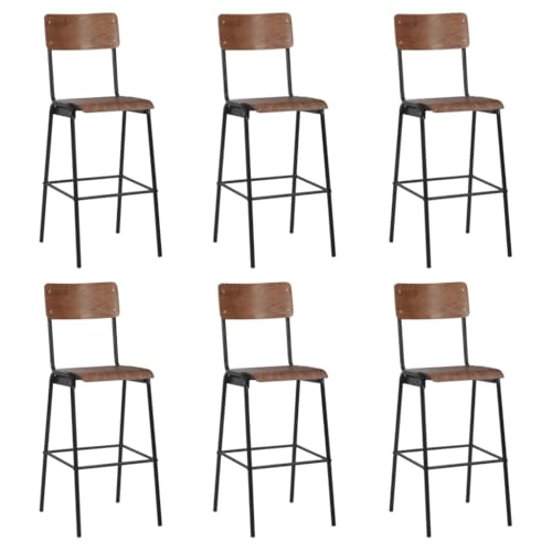 AJJHUUKI Dieser Artikel: Barstühle aus massivem Sperrholz, Stahl, 6 Stück von AJJHUUKI