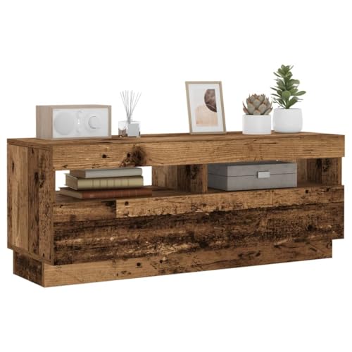 AJJHUUKI Entertainment Centers & TV-Stände-TV-Schrank mit LED-Leuchten Altes Holz 100x35x40 cm Holzwerkstoff von AJJHUUKI