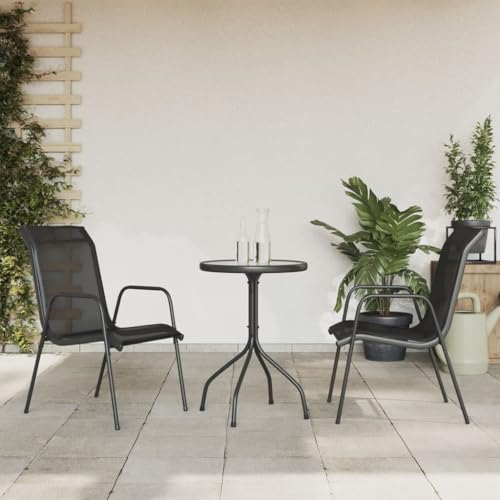 AJJHUUKI Gartenmöbel-Set, 3-teilig, schwarzer Stahl AJJHUUKI Gartenmöbel-Set, 3-teilig, schwarzer Stahl von AJJHUUKI