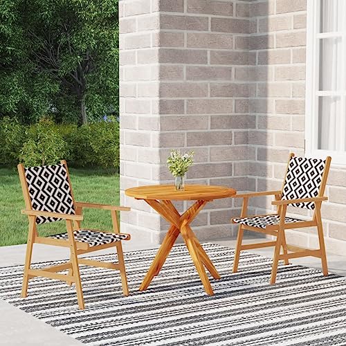 AJJHUUKI Gartenmöbel-Set für den Außenbereich, 3-teilig, Massivholz, Akazie von AJJHUUKI