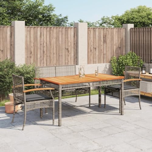 AJJHUUKI Gartenmöbel-Set für den Außenbereich, 4-teilig, mit Kissen, Polyrattan, Grau von AJJHUUKI