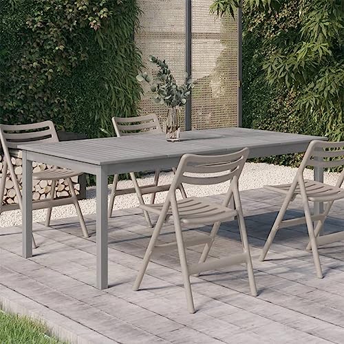 AJJHUUKI Gartentisch Grau 200x100x75cm Massivholz Akazie Möbel Outdoor Möbel Outdoor Tische von AJJHUUKI