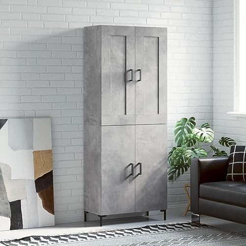 AJJHUUKI Highboard Betongrau, 69,5 x 34 x 180 cm, Holz-Möbel, Schränke & Aufbewahrung, Buffets & Sideboards von AJJHUUKI
