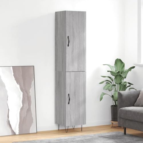 AJJHUUKI Highboard Grau Sonoma 34,5 x 34 x 180 cm Holz-Möbel, Schränke & Aufbewahrung, Buffets & Sideboards von AJJHUUKI
