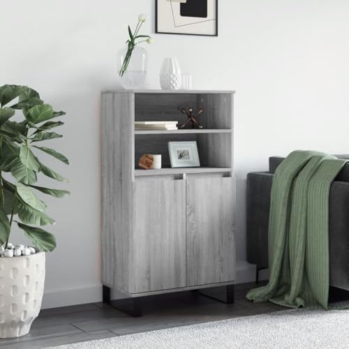 AJJHUUKI Highboard Grau Sonoma 60 x 36 x 110 cm Holz-Möbel, Schränke & Aufbewahrung, Buffets & Sideboards von AJJHUUKI