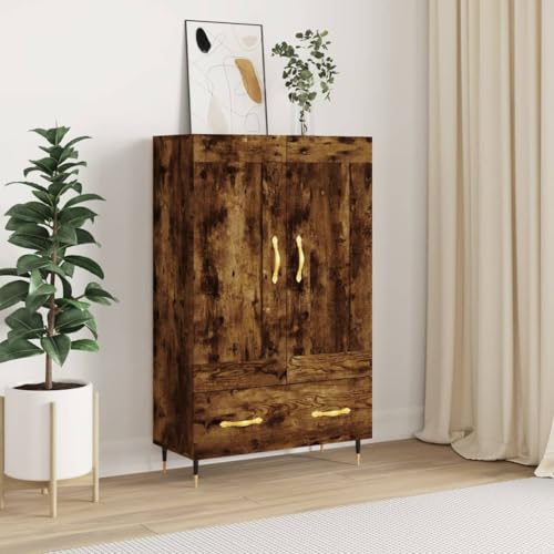 AJJHUUKI Highboard Räuchereiche, 69,5 x 31 x 115 cm, Holz-Möbel, Schränke und Aufbewahrung, Buffets und Sideboards von AJJHUUKI