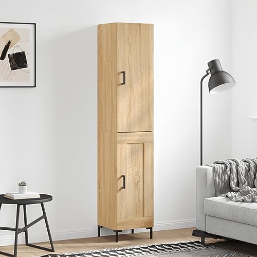 AJJHUUKI Highboard Sonoma Eiche, 34,5 x 34 x 180 cm, Holz-Möbel, Schränke und Aufbewahrung, Buffets und Sideboards von AJJHUUKI