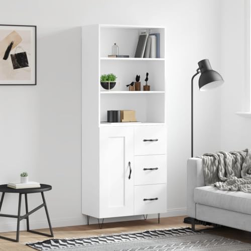 AJJHUUKI Highboard Weiß 69,5 x 34 x 180 cm Holz-Möbel, Schränke & Aufbewahrung, Buffets & Sideboards AJJHUUKI Highboard Weiß 69,5 x 34 x 180 cm Holz-Möbel, Schränke & Aufbewahrung, Buffets & Sideboards von AJJHUUKI