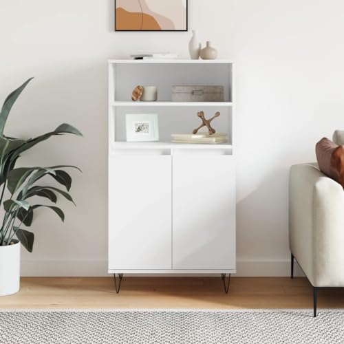AJJHUUKI Highboard weiß, 60 x 36 x 110 cm, Holz-Möbel, Schränke und Aufbewahrung, Buffets und Sideboards von AJJHUUKI