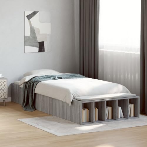 AJJHUUKI Home-Beds & Accessories,Beds & Bed Frames,Bed Frame without Mattress Grey Sonoma 90x190 cm Single von AJJHUUKI