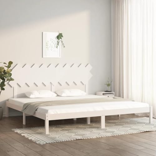 AJJHUUKI Home-Beds & Accessories,Betten & Bettrahmen,Bettgestell ohne Matratze Weiß 200x200 cm Massivholz AJJHUUKI Home-Beds & Accessories,Betten & Bettrahmen,Bettgestell ohne Matratze Weiß 200x200 cm Massivholz von AJJHUUKI