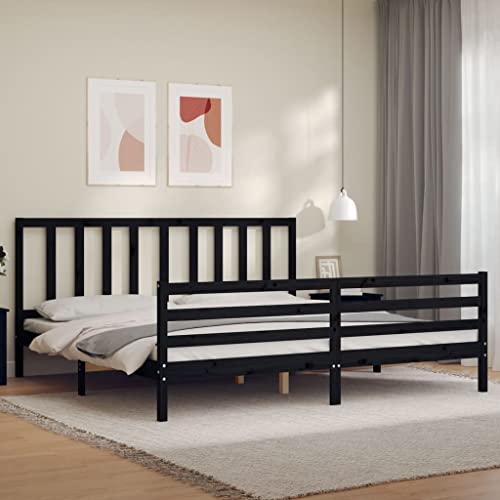 AJJHUUKI Home-Beds & Accessories,Betten & Bettrahmen,Bettrahmen ohne Matratze schwarz 200x200 cm Massivholz Kiefer AJJHUUKI Home-Beds & Accessories,Betten & Bettrahmen,Bettrahmen ohne Matratze schwarz 200x200 cm Massivholz Kiefer von AJJHUUKI