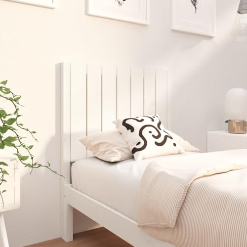 AJJHUUKI Home Items, Bett-Kopfteil, weiß, 80,5 x 4 x 100 cm, Massivholz, Kiefernholz, Anzugmöbel von AJJHUUKI