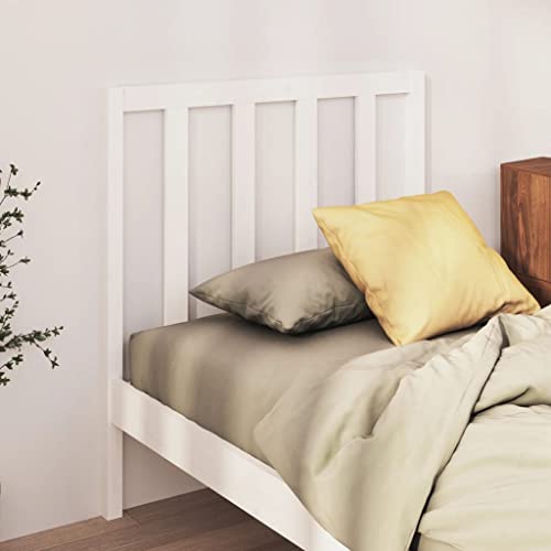 AJJHUUKI Home Items,Bed Headboard White 96x4x100cm Solid Wood Pine ,suit furniture von AJJHUUKI