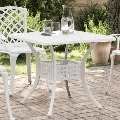 AJJHUUKI Home-Outdoor Home-Outdoor Tische, Gartentisch, weiß, 80 x 80 x 75 cm, Aluminiumguss AJJHUUKI Home-Outdoor Home-Outdoor Tische, Gartentisch, weiß, 80 x 80 x 75 cm, Aluminiumguss von AJJHUUKI