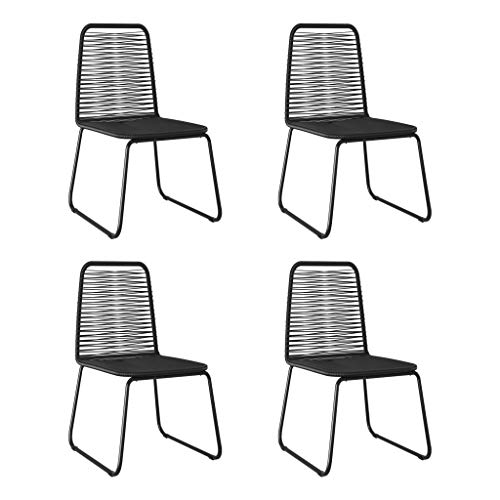 AJJHUUKI Home Outdoor OthersOutdoor-Stühle, 4 Stück, Polyrattan, Schwarz von AJJHUUKI