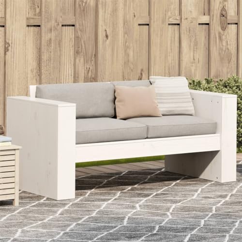 AJJHUUKI Home-Outdoor Sitzgelegenheit, Outdoor-Sofas, Gartensofa, 2-Sitzer, weiß, 134 x 60 x 62 cm, Massivholz, Kiefer AJJHUUKI Home-Outdoor Sitzgelegenheit, Outdoor-Sofas, Gartensofa, 2-Sitzer, weiß, 134 x 60 x 62 cm, Massivholz, Kiefer von AJJHUUKI