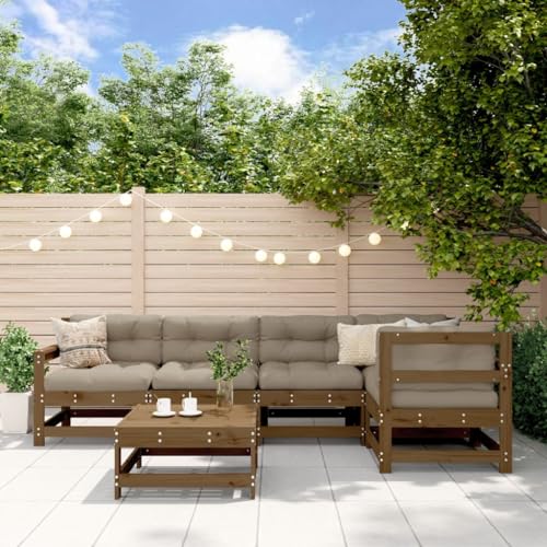 AJJHUUKI Home Outdoor Sonstiges 6-teiliges Garten-Lounge-Set Honigbraun Massivholz Kiefer von AJJHUUKI