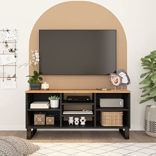 AJJHUUKI Home Outdoor Sonstiges TV-Schrank, 100 x 33 x 46 cm, Massivholz, Akazie und Holzwerkstoff von AJJHUUKI