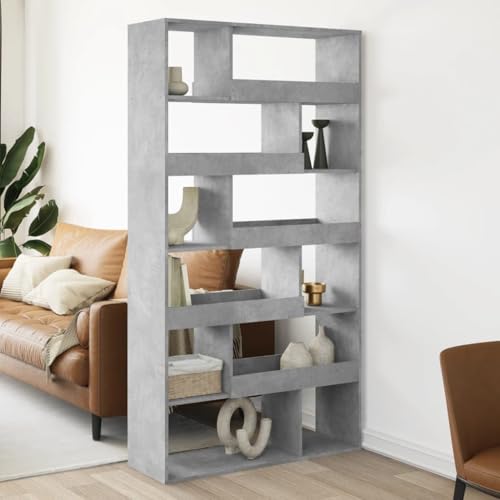 AJJHUUKI Home-Regale, Bücherregale & Standregale, Raumteiler Beton Grau 100x33x187,5 cm Engineered Wood von AJJHUUKI