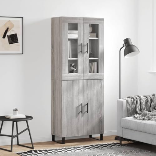 AJJHUUKI Home-Schränke & Aufbewahrung, Buffets & Sideboards, Highboard Grau Sonoma 69,5 x 34 x 180 cm, Holzwerkstoff von AJJHUUKI