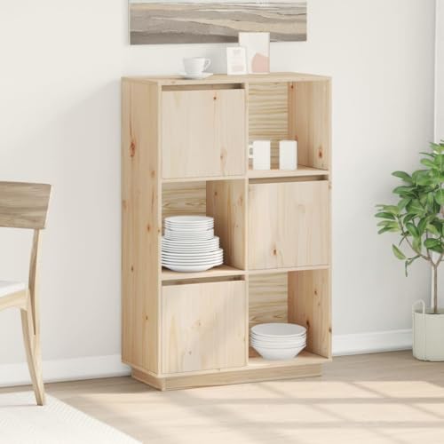 AJJHUUKI Home Schränke & Lagerung, Buffets & Kommoden, Highboard 74x35x117 cm Kiefer Massivholz von AJJHUUKI