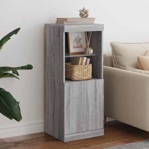 AJJHUUKI Home Schränke & Lagerung,Buffets & Kommoden,Sideboard mit LED-Beleuchtung Grau Sonoma 41x37x100 cm von AJJHUUKI