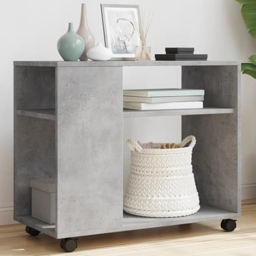 AJJHUUKI Home-Tische, Akzenttische, Beistelltisch, Beistelltisch mit Rollen, Betongrau, 70 x 35 x 60 cm, Holzwerkstoff AJJHUUKI Home-Tische, Akzenttische, Beistelltisch, Beistelltisch mit Rollen, Betongrau, 70 x 35 x 60 cm, Holzwerkstoff von AJJHUUKI