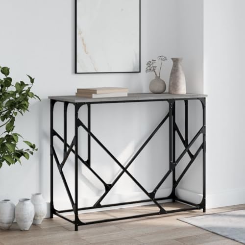 AJJHUUKI Konsolentisch, Grau, Sonoma, 100 x 40 x 80 cm, Holz-Möbel, Tische, Akzenttische, Beistelltische von AJJHUUKI