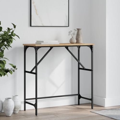 AJJHUUKI Konsolentisch, Sonoma-Eiche, 75 x 32 x 75 cm, Holz-Möbel, Tische, Akzenttische, Beistelltische von AJJHUUKI