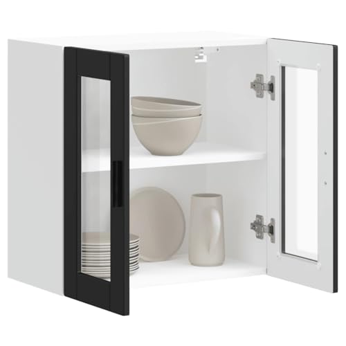 AJJHUUKI Küchenschrank mit Glastür, Porto Schwarz, Möbel, Schränke und Aufbewahrung, Küchenschränke AJJHUUKI Küchenschrank mit Glastür, Porto Schwarz, Möbel, Schränke und Aufbewahrung, Küchenschränke von AJJHUUKI