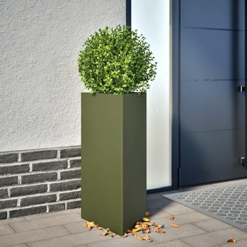 AJJHUUKI Lawn & Garden-Gardening-Töpfe & Pflanzgefäß-Garten-Übertopf Olivgrün Dreieckig 40x34,5x70 cm Stahl AJJHUUKI Lawn & Garden-Gardening-Töpfe & Pflanzgefäß-Garten-Übertopf Olivgrün Dreieckig 40x34,5x70 cm Stahl von AJJHUUKI