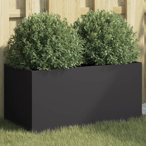 AJJHUUKI Lawn & Garden-Gardening-Töpfe & Pflanzgefäße, schwarz, 62 x 30 x 29 cm, Stahl von AJJHUUKI
