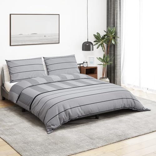 AJJHUUKI Linens & Bedding-Bedding-Duvet Covers-Duvet Cover Set Grey 260x240 cm Cotton von AJJHUUKI
