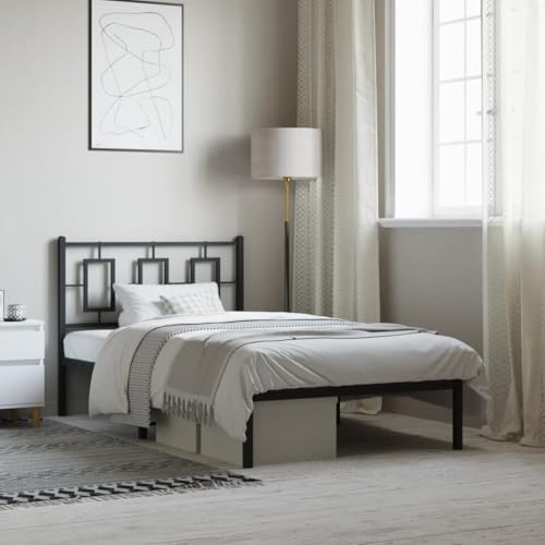 AJJHUUKI Metall-Bettgestell ohne Matratze mit Kopfteil, schwarz, 100 x 200 cm, Möbel, Betten & Zubehör, Betten & Bettrahmen AJJHUUKI Metall-Bettgestell ohne Matratze mit Kopfteil, schwarz, 100 x 200 cm, Möbel, Betten & Zubehör, Betten & Bettrahmen von AJJHUUKI