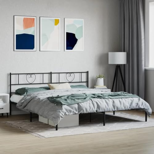 AJJHUUKI Metall-Bettgestell ohne Matratze mit Kopfteil, schwarz, 180 x 200 cm, Möbel, Betten & Zubehör, Betten & Bettrahmen AJJHUUKI Metall-Bettgestell ohne Matratze mit Kopfteil, schwarz, 180 x 200 cm, Möbel, Betten & Zubehör, Betten & Bettrahmen von AJJHUUKI
