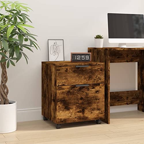 AJJHUUKI Mobiler Aktenschrank mit Rädern, geräucherte Eiche, 45 x 38 x 54 cm, Holz-Möbel, Schränke und Aufbewahrung AJJHUUKI Mobiler Aktenschrank mit Rädern, geräucherte Eiche, 45 x 38 x 54 cm, Holz-Möbel, Schränke und Aufbewahrung von AJJHUUKI