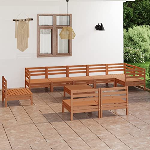 AJJHUUKI Outdoor Möbel Sets - 10-teiliges Garten-Lounge-Set Massivholz Kiefer Braun AJJHUUKI Outdoor Möbel Sets - 10-teiliges Garten-Lounge-Set Massivholz Kiefer Braun von AJJHUUKI