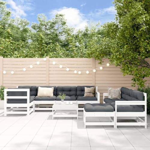 AJJHUUKI Outdoor Möbel Sets - 10-teiliges Garten-Lounge-Set Weiß Massivholz Kiefer AJJHUUKI Outdoor Möbel Sets - 10-teiliges Garten-Lounge-Set Weiß Massivholz Kiefer von AJJHUUKI