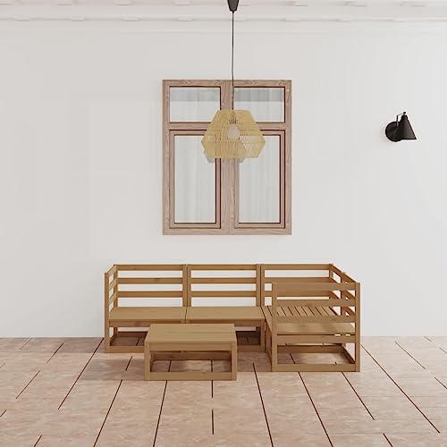 AJJHUUKI Outdoor Möbel Sets - 5-teiliges Garten-Lounge-Set braun Massivholz Kiefer AJJHUUKI Outdoor Möbel Sets - 5-teiliges Garten-Lounge-Set braun Massivholz Kiefer von AJJHUUKI