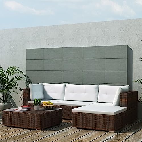AJJHUUKI Outdoor Möbel Sets - 5-teiliges Garten-Lounge-Set mit Kissen Poly Rattan Braun AJJHUUKI Outdoor Möbel Sets - 5-teiliges Garten-Lounge-Set mit Kissen Poly Rattan Braun von AJJHUUKI