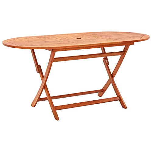 AJJHUUKI Outdoor Outdoor Tische Klapptisch Gartentisch 160x85x74cm Massiv Eukalyptus Holz von AJJHUUKI